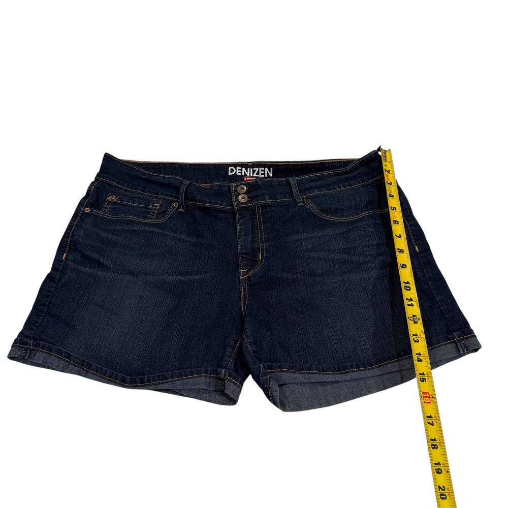 Denizen from Levis Womens Dark Wash Denim Cuffed Shorts Blue Size 16 Stretch - Picture 7 of 8